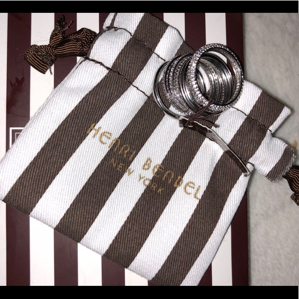 Henri bendel luxe pave stackable rings in silver